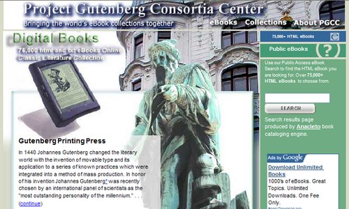 Project Gutenberg home page